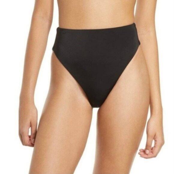Chelsea28 Easy Retro High Rise Waist Swim Bottoms Size Medium Black NWT - Picture 5 of 7